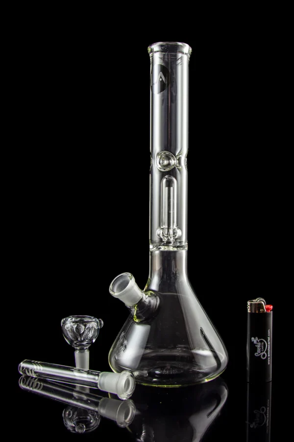 bong_001_02 LA Pipes Single or Double Showerhead Perc Beaker Bong