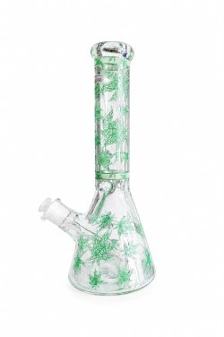 WhatsApp Image 2026-07-14 at 2.00.34 PM Bong de Vidrio Transparente con Diseño de Hojas – Estilo Beaker