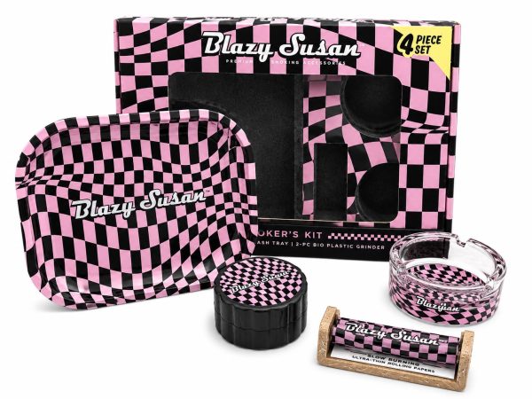WhatsApp Image 2026-07-15 at 2.43.44 PM Blazy Susan 4 Piece Set – Pink Checkered Edition