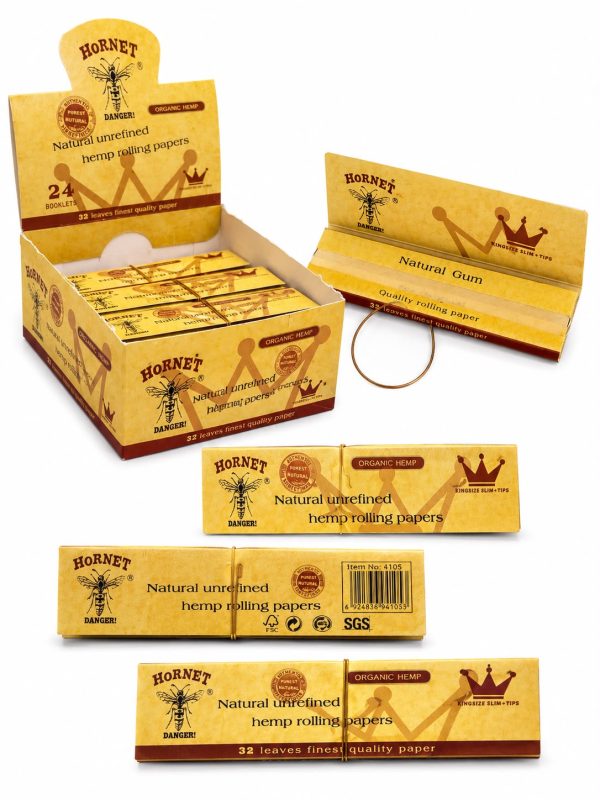 WhatsApp Image 2026-07-18 at 3.16.02 PM Hornet Natural Unrefined Organic Hemp Rolling Papers King Size Slim + Tips