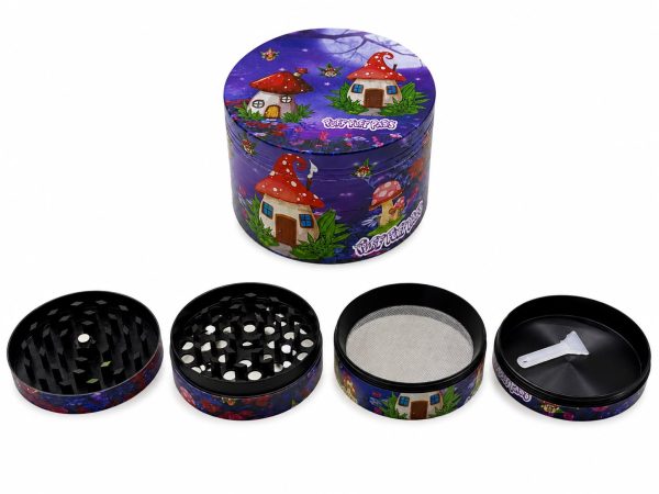 WhatsApp Image 2026-07-20 at 7.37.47 PM Grinder metálico de 4 piezas con diseño de hongos
