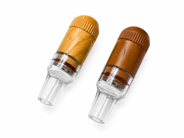 Cazoleta de Madera con Conector de Vidrio