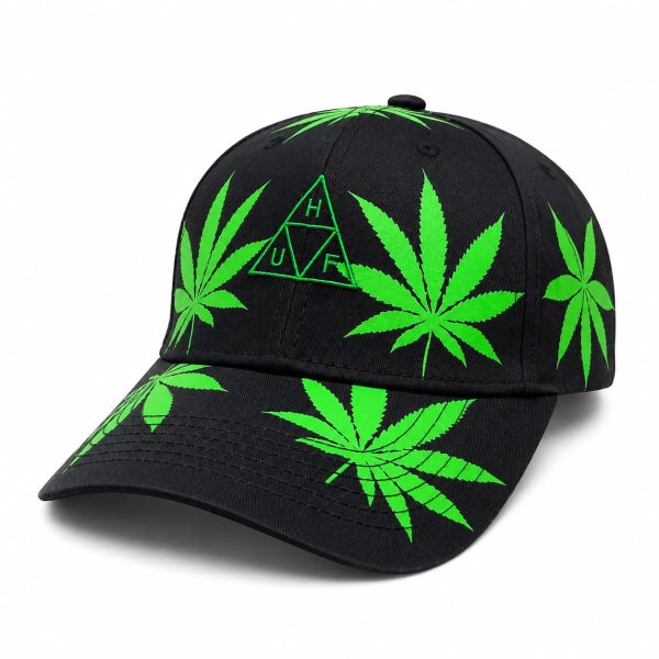 WhatsApp Image 2026-08-04 at 6.59.02 PM Gorra HUF Negra con Estampado de Hojas Verdes