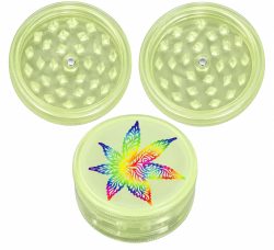Grinder Fosforescente Verde Neón – Diseño Arcoíris 🌈✨