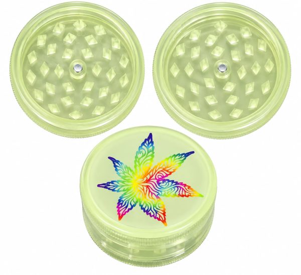 Grinder Fosforescente Verde Neón – Diseño Arcoíris 🌈✨