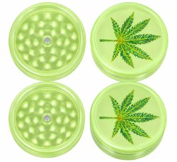 Grinder Fosforescente Verde Neón – Diseño Hoja 🌿✨