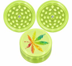 Grinder Fosforescente Verde Neón – Diseño Arcoíris 🌈✨