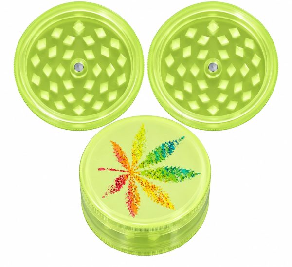 Grinder Fosforescente Verde Neón – Diseño Arcoíris 🌈✨