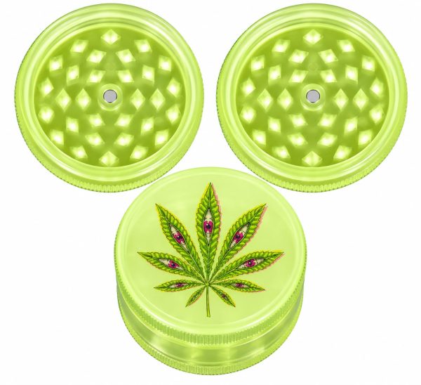 Grinder Fosforescente Verde Neón – Diseño Leaf Eyes 👁️🌿✨