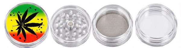 WhatsApp Image 2026-09-21 at 8.17.38 PM Grinder Acrílico Transparente de 4 Piezas – Diseño Rasta 🌿🔥