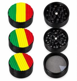 Grinder Negro de 4 Piezas – Diseño Rasta 🇯🇲🔥