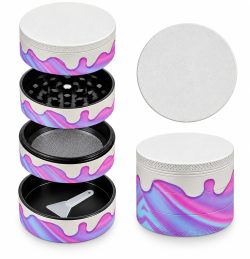 Grinder 4 Piezas – Diseño Drip Rosa & Azul