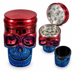 Grinder Calavera Metálico – Rojo & Azul