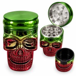 Grinder Calavera Metálico – Verde & Rojo