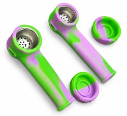 Pipa de Silicona – Verde Neón & Morado 💚💜
