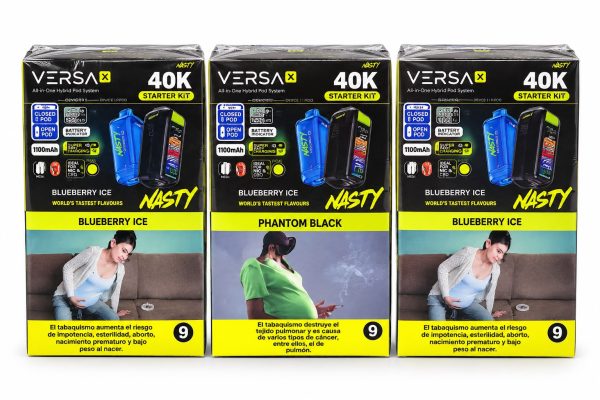 Vape VERSA X 40K Starter Kit – NASTY Blueberry Ice / Phantom Black