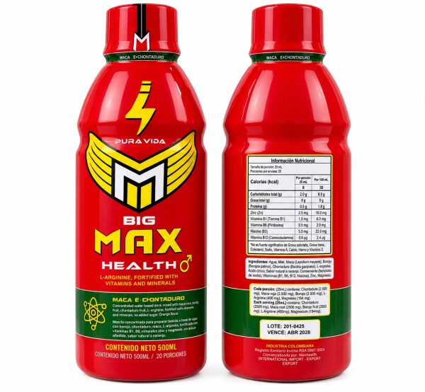 Big Max Health – Maca, Chontaduro y L-Arginina 500 ml