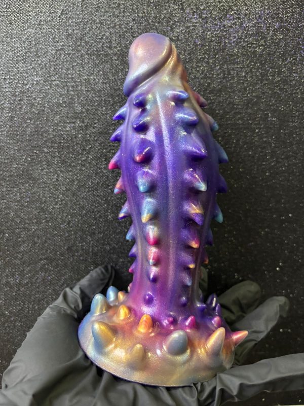Consolador de Fantasía Morado Tornasol con Relieves 🌈💜