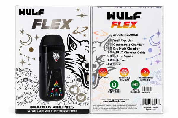 WULF FLEX Black – Vaporizador Dual 🐺🖤