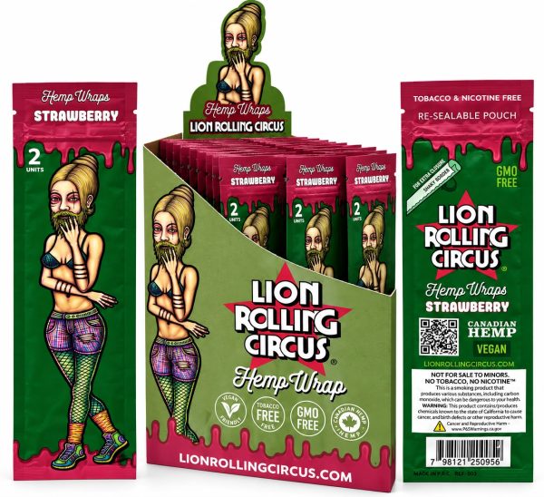 Lion Rolling Circus Strawberry – Hemp Wraps 🍓🌿