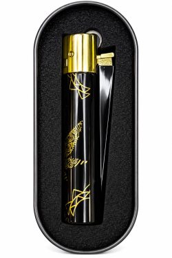 Encendedor Torch Premium Negro y Dorado con Estuche