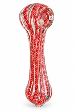 Pipa de Vidrio Artesanal Rojo con Blanco – Robleto