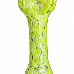Pipa de vidrio verde lima con diseño marmoleado 💚